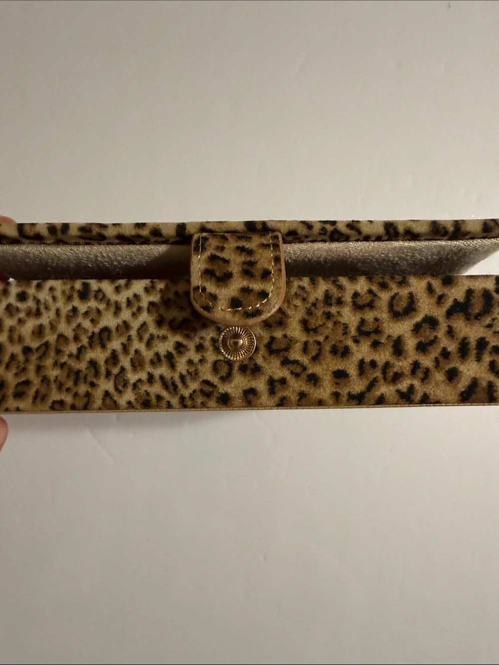 Reed & Barton Leopard Cheetah Print Ring Organizer - Beige Interior 7x5 NWOT